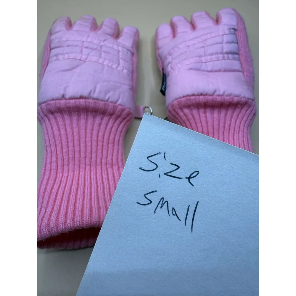 Vintage Pink Quilted Thinsulate Gloves Soft Winter Warm Size Small